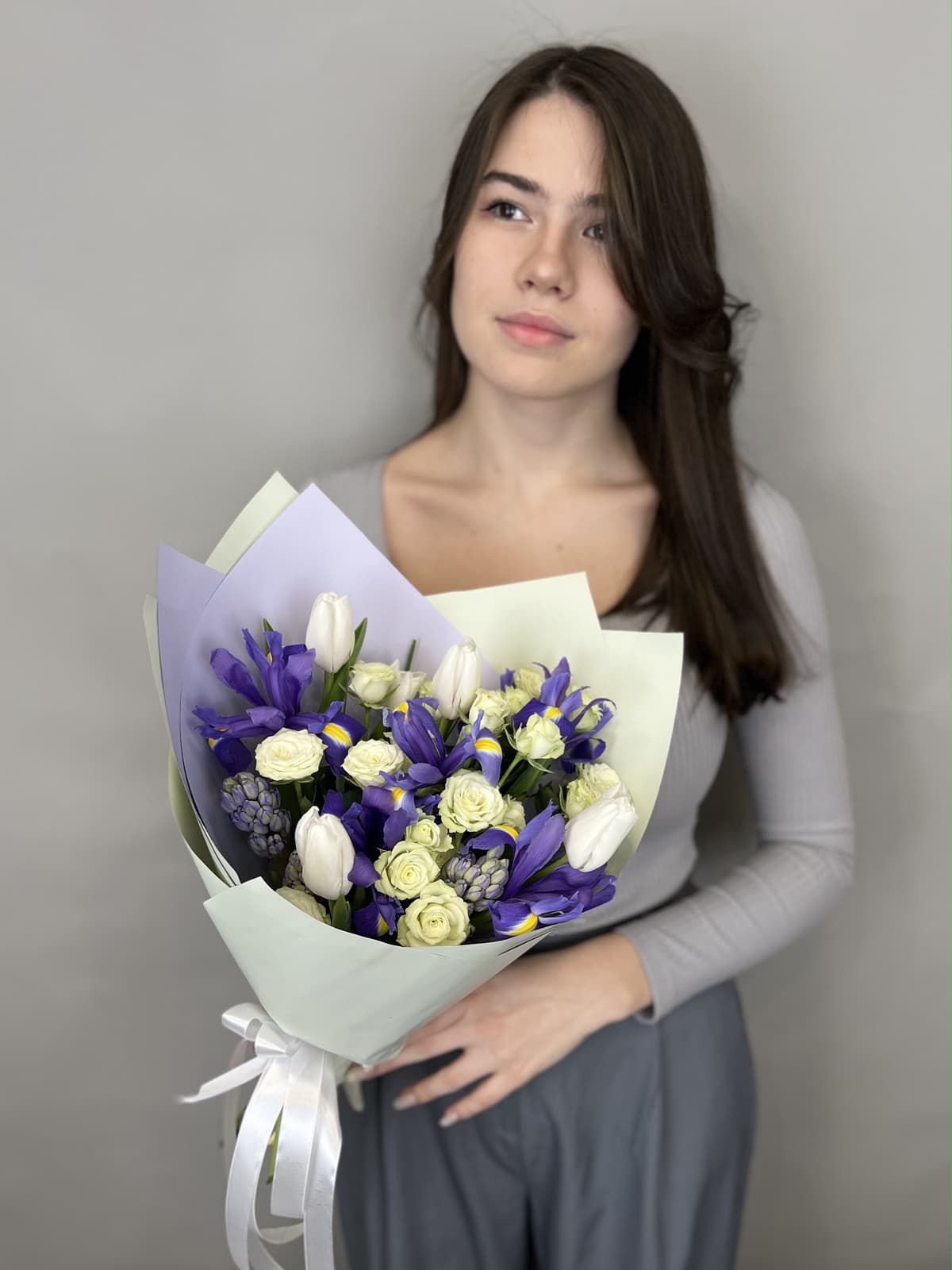 Цветочный букет "Мятный крем"