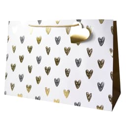 Пакет подарочный "Сердца. Золотой стиль" / 39*27*17 см / 1 шт /