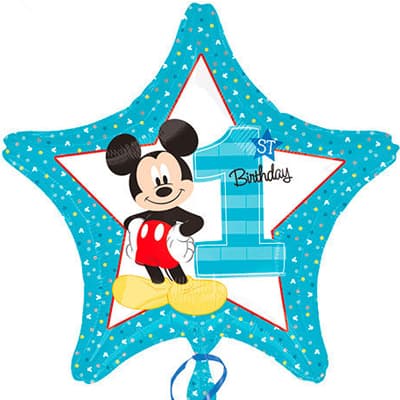 A 18"/45 см Звезда Микки 1й День Рождения