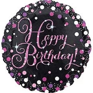 А 18" HB Горошек розово-белый голог S55