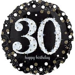 A 18" HB Sparkling Birthday 30 gold