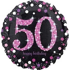 A 18" HB Sparkling Birthday 50 pink