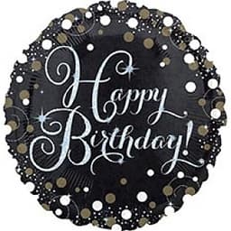 A 18" HB Sparkling Birthday gold