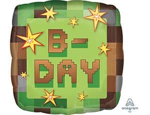 А 18" THT Party B-DAY Пиксели квадрат S40