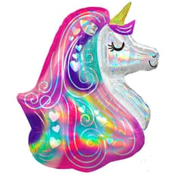 А 30 / 76 см Фигура Единорог Перламутр Голова / Iridecsent Heart Unicorn P40