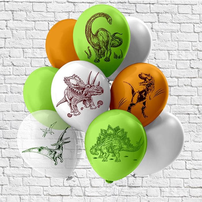 Б 12"/30 см Динозавры! пастель,шелк