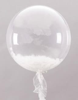 Баблс 45 см с перьями (белые)