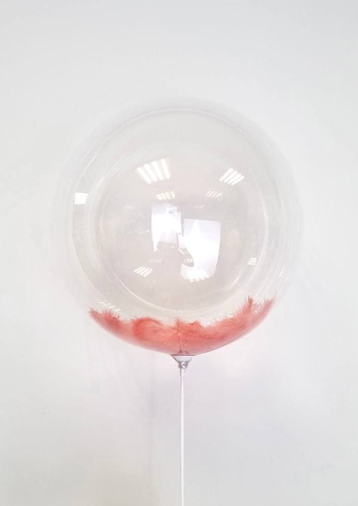 Баблс 45 см с перьями (коралловые)