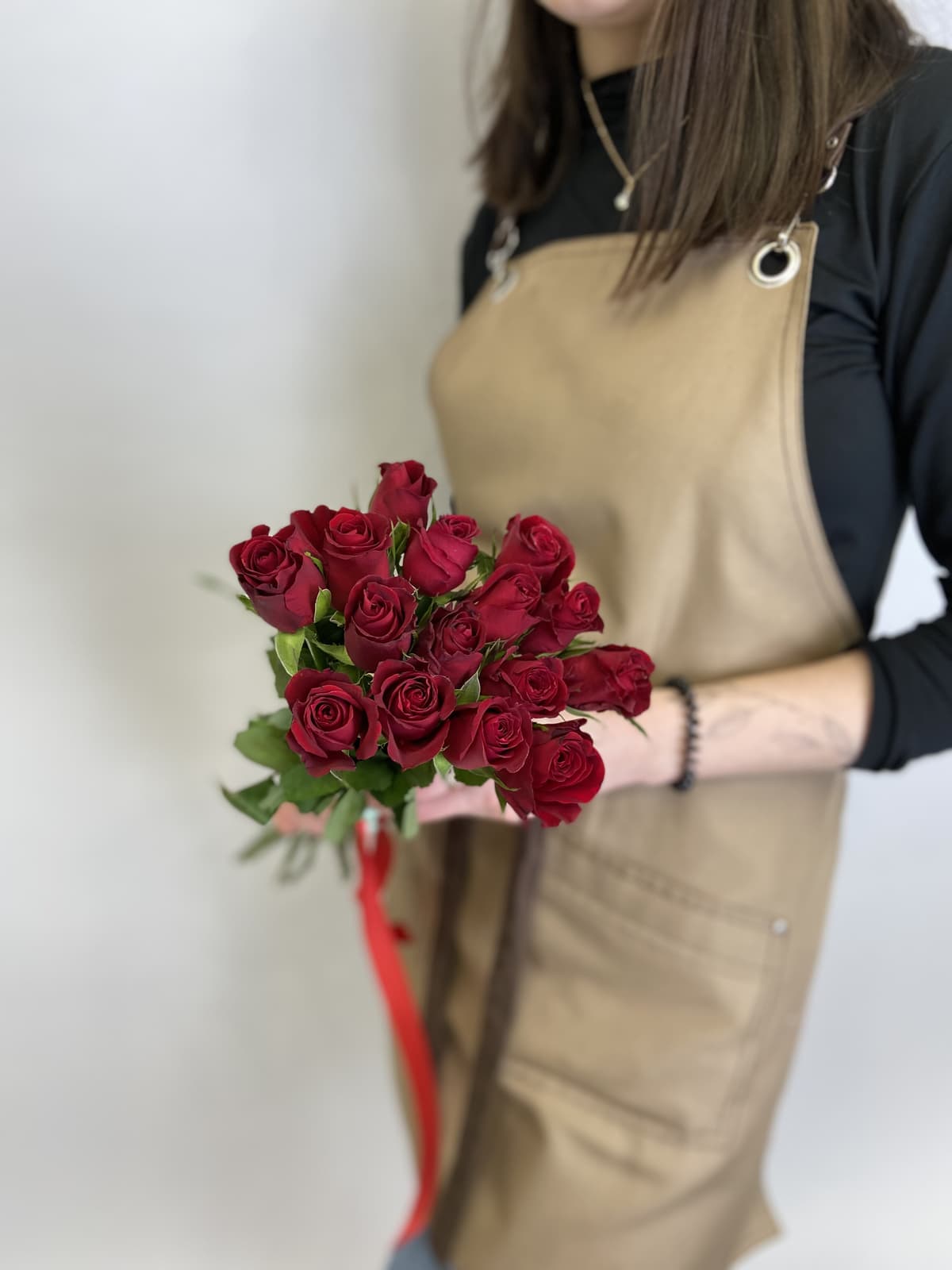 Любимый букет 15 шт Розы КРАСНЫЕ Кения 35-40см