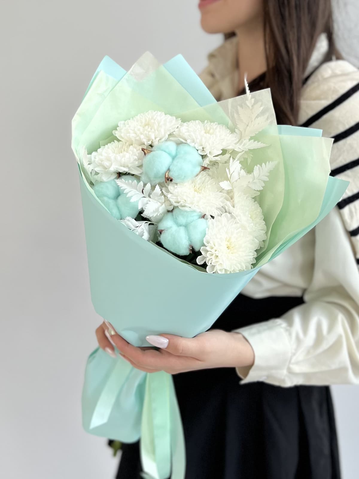 Стильный букет "Cotton" blue