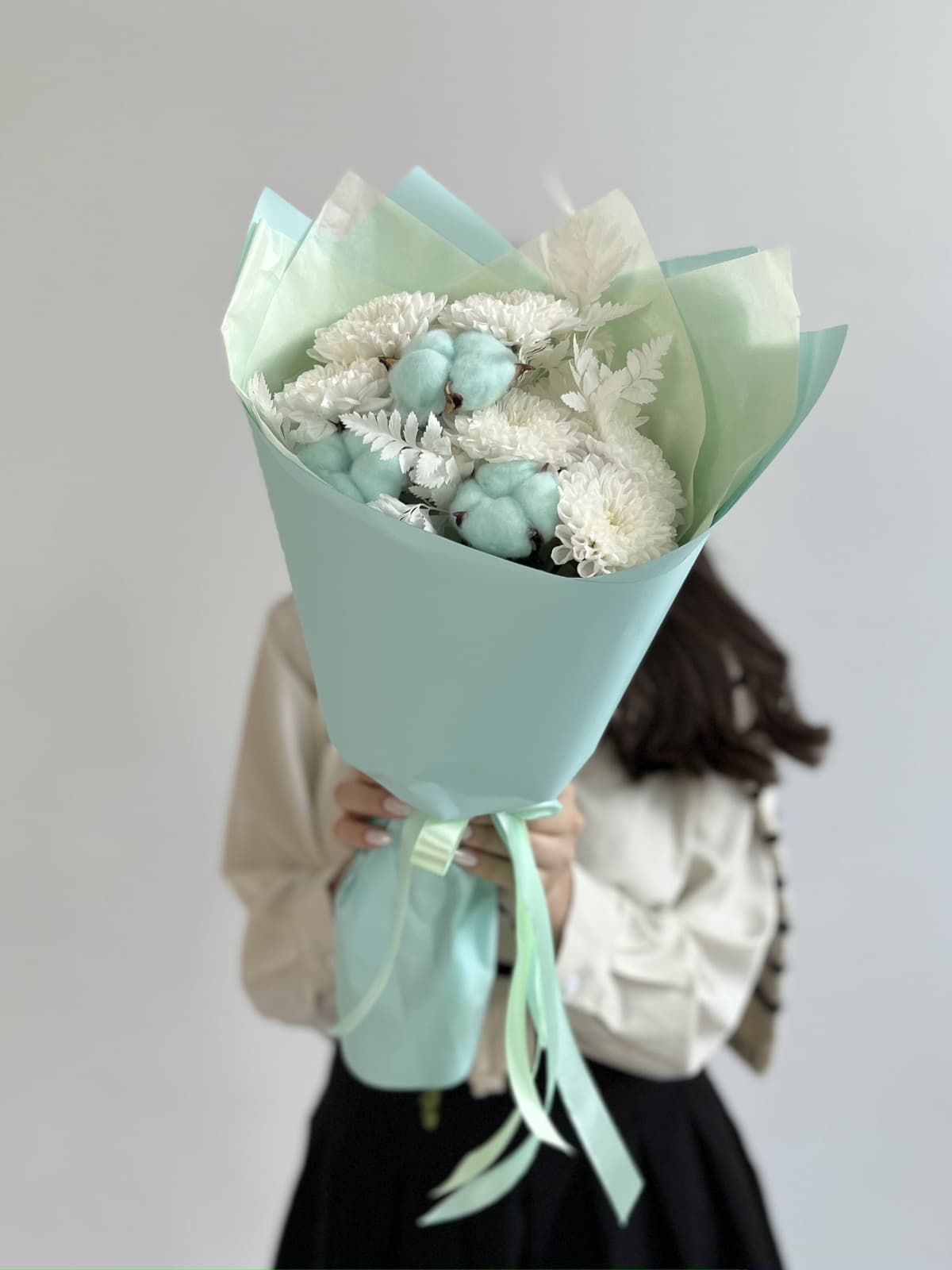 Стильный букет "Cotton" blue