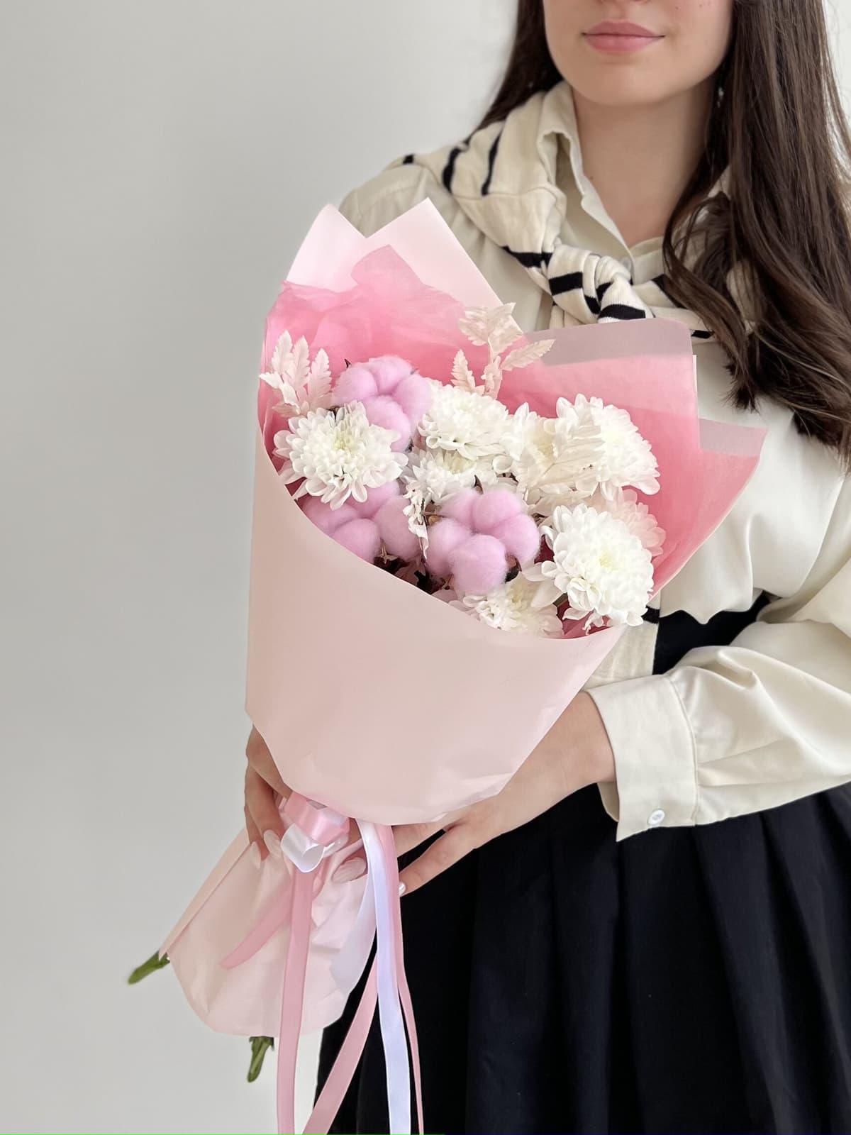 Праздничный букет "Хлопок" розовый