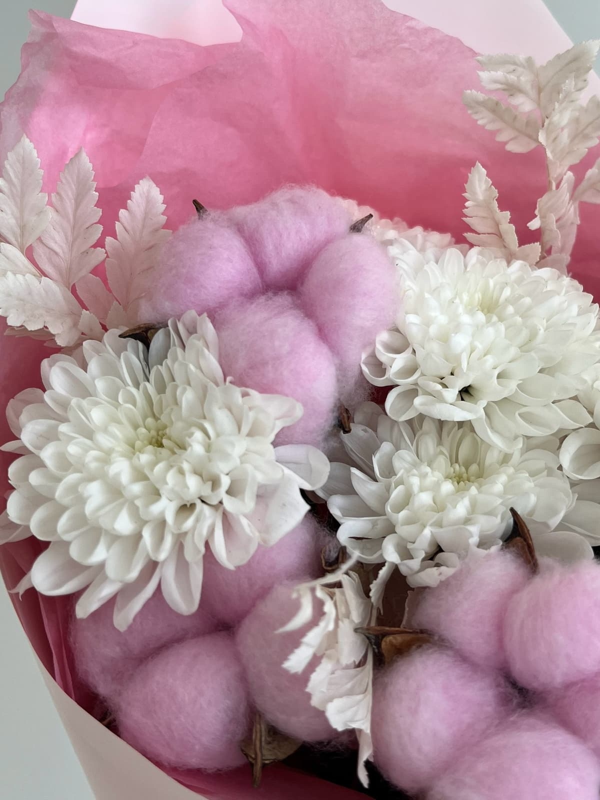 Праздничный букет "Хлопок" розовый