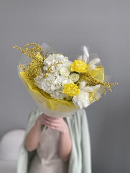 Букет "Гортензия с Мимозой"