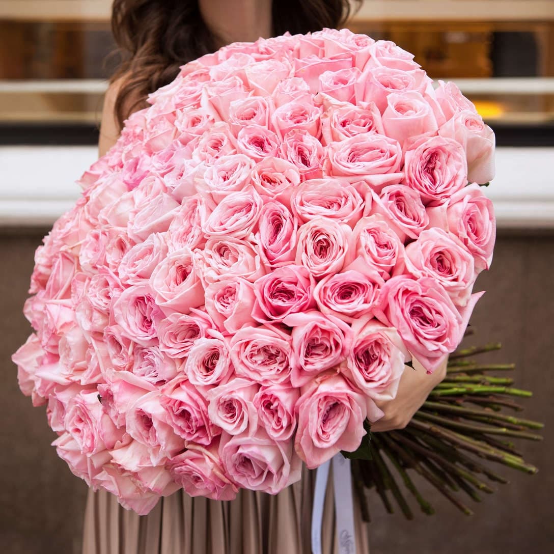 Любимый букет из 101 Пионовидной Розы pink O’Hara