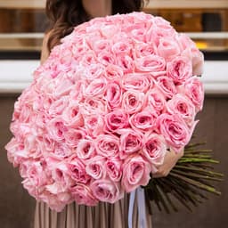 Любимый букет из 101 Пионовидной Розы pink O’Hara