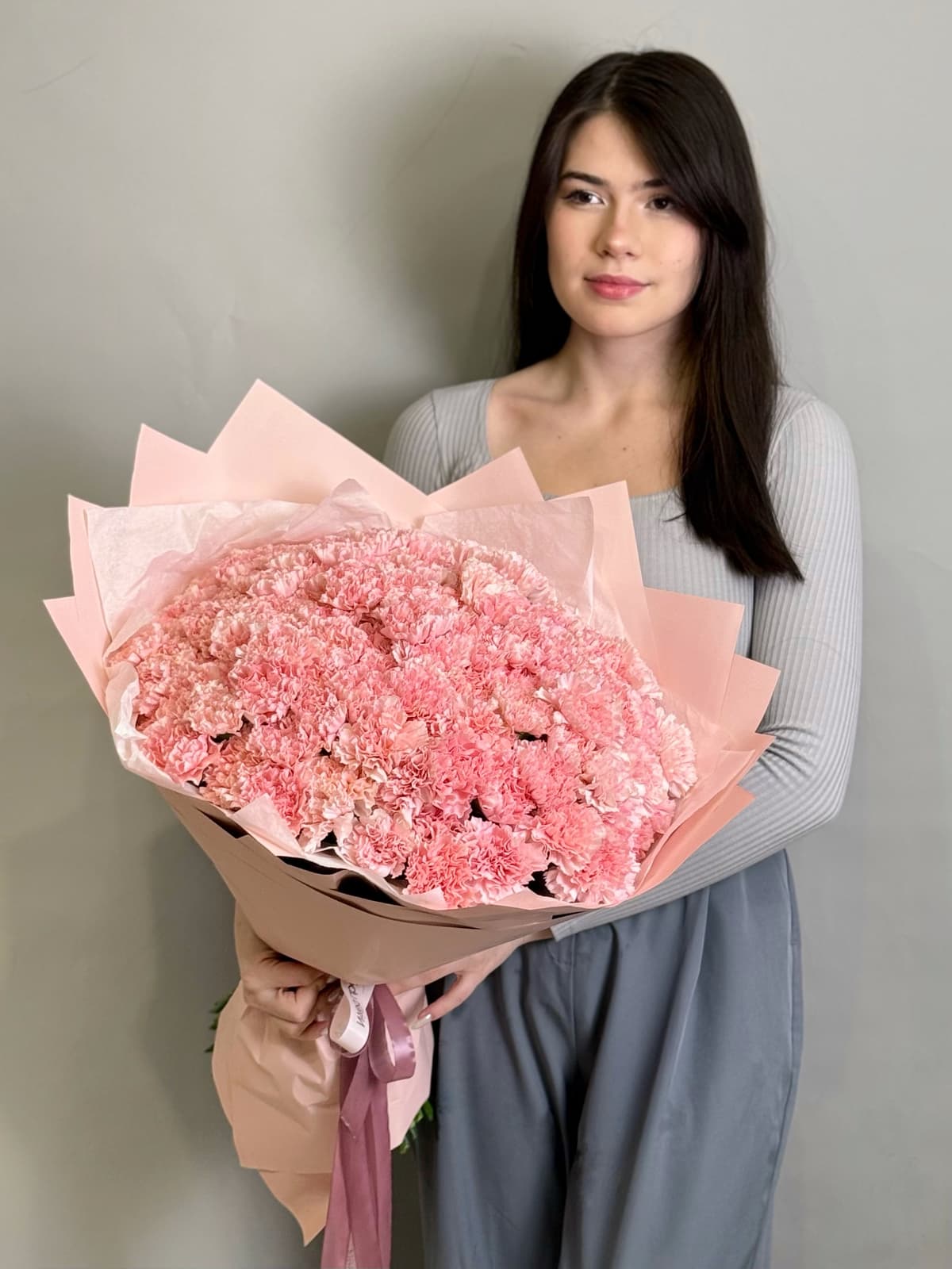 Букет из 101 розового диантуса