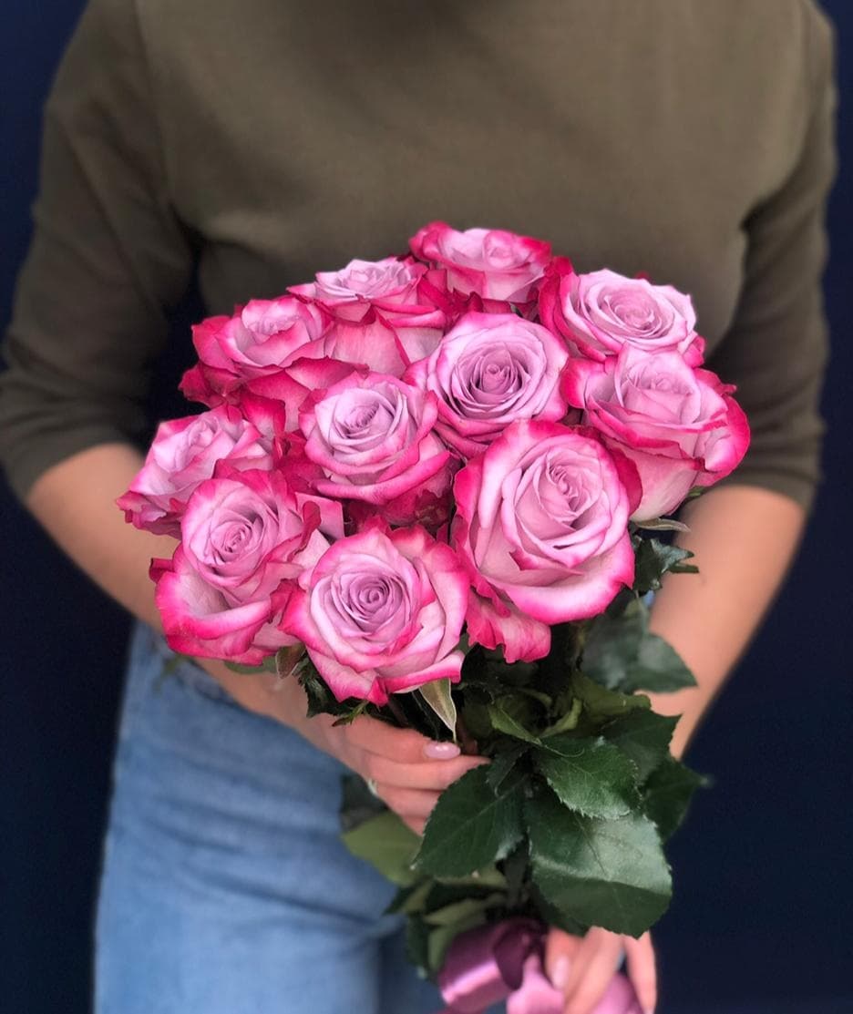 Букет из 11 сиреневых роз Эквадор 60 см