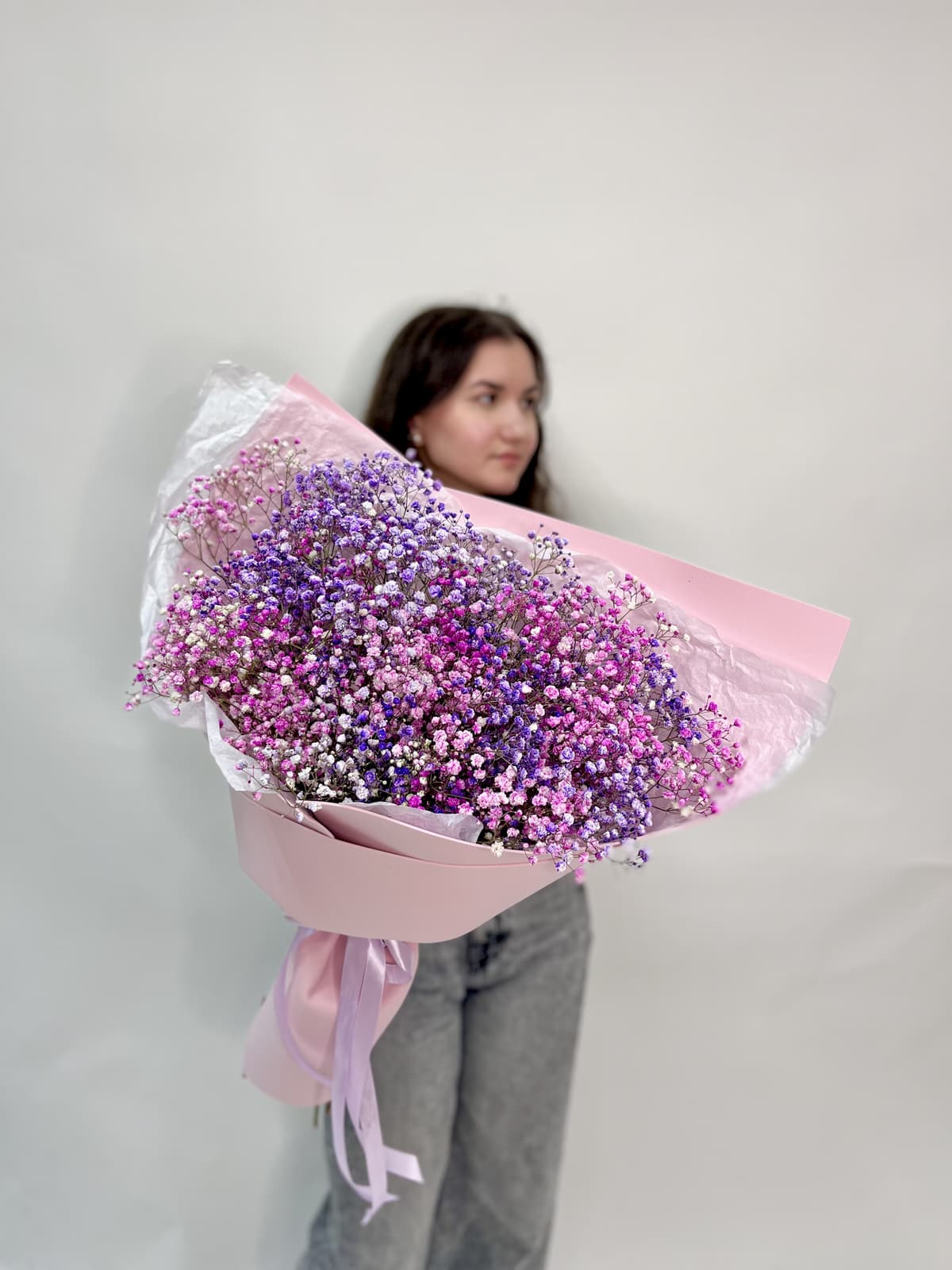 Шикарный букет из 15 Гипсофил в фоамиране