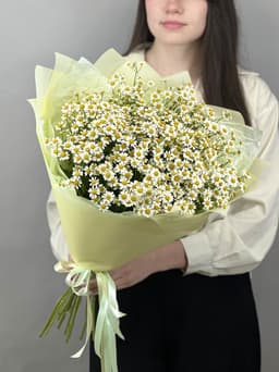 Нежный букет из 15 полевых ромашек