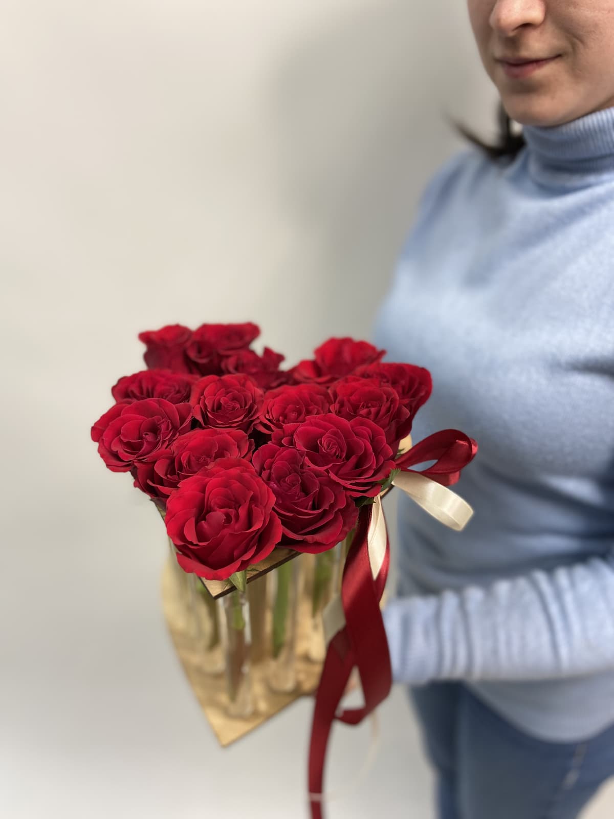 Букет из 15 Роз в пробирках