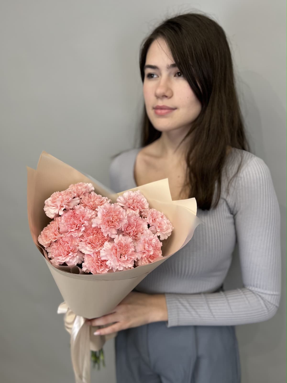 Букет из 15 розовых диантусов Жукова