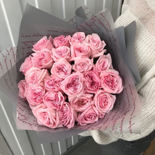 Букет из 25 Пионовидной Розы pink O’Hara Букет из 25 Пионовидной Розы pink O’Hara