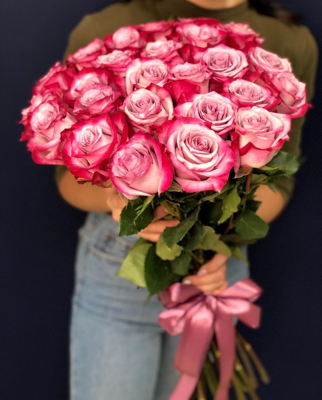 Букет из 25 сиреневых роз Эквадор 60 см