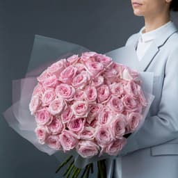 Роскошный букет из 51 Пионовидной Розы pink O’Hara