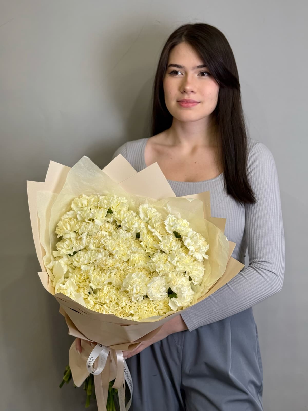 МЕГА АКЦИЯ Букет из 51 сливочного диантуса