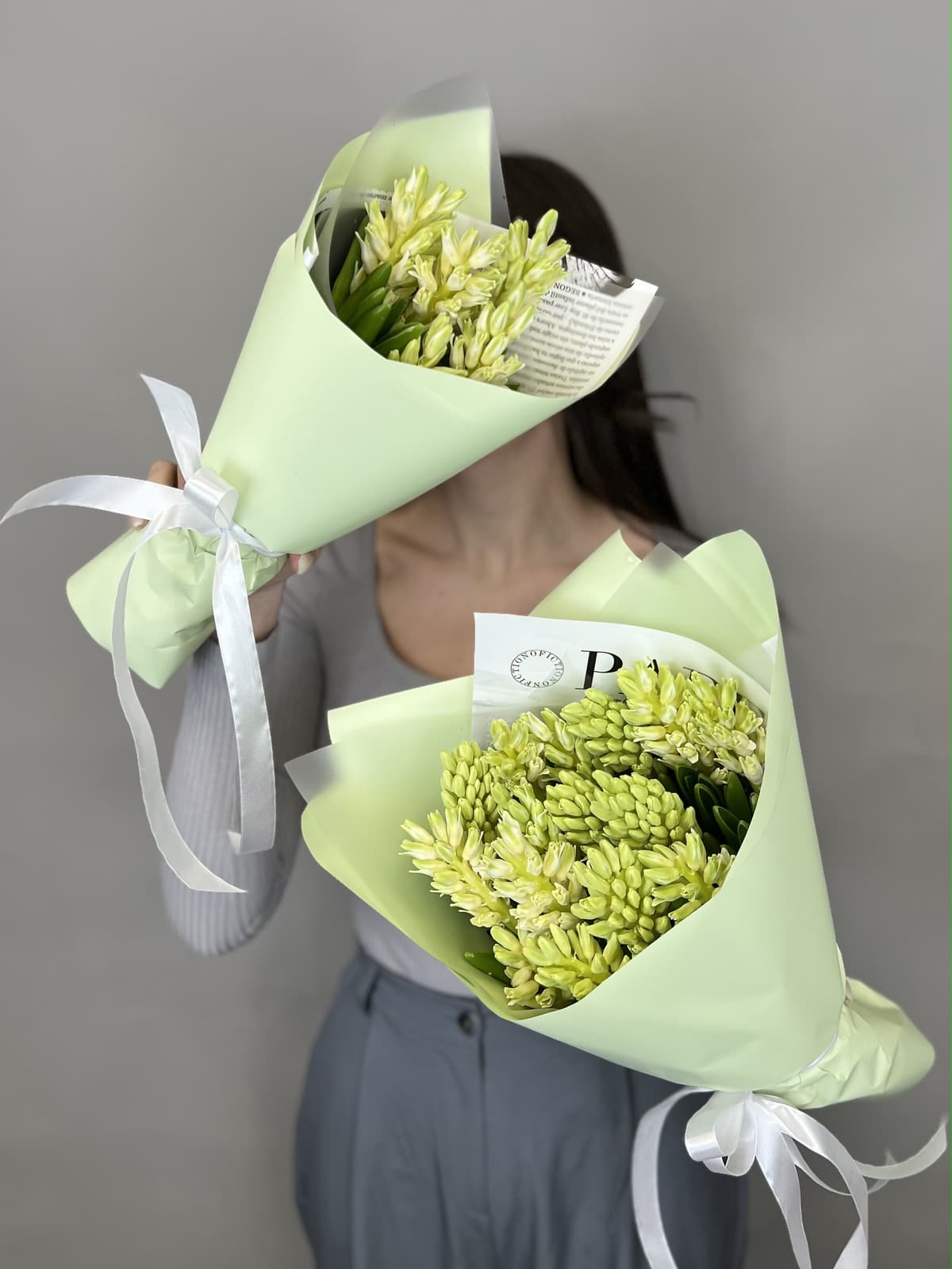 Свежий букет из гиацинтов "Top white" M