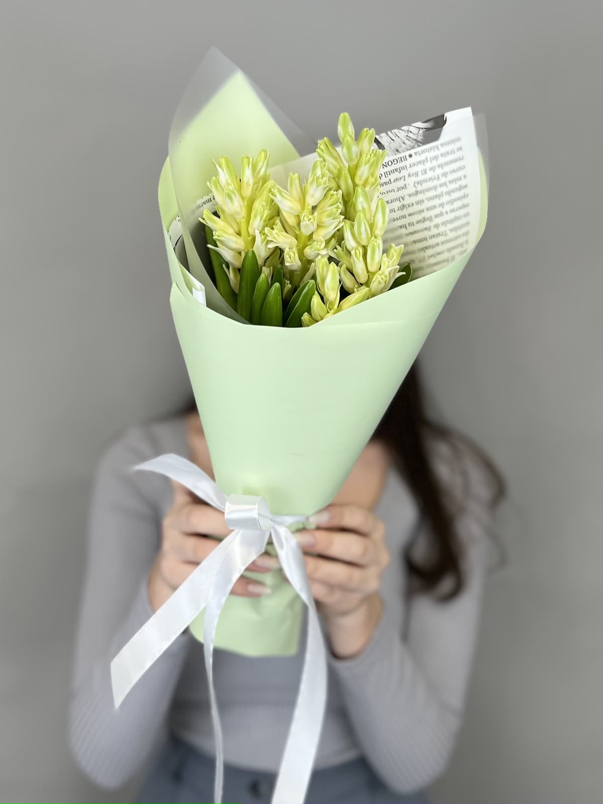 Букет из гиацинтов "Top white" S