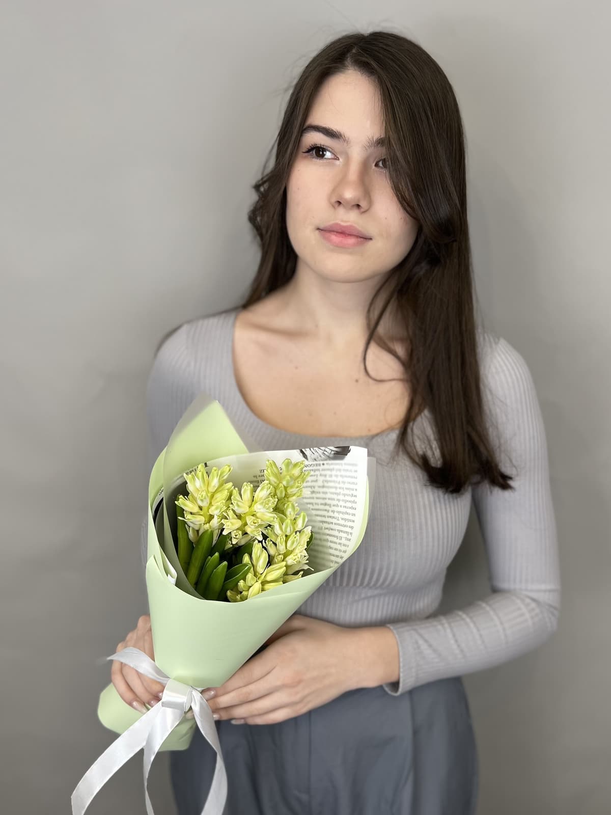 Букет из гиацинтов "Top white" S