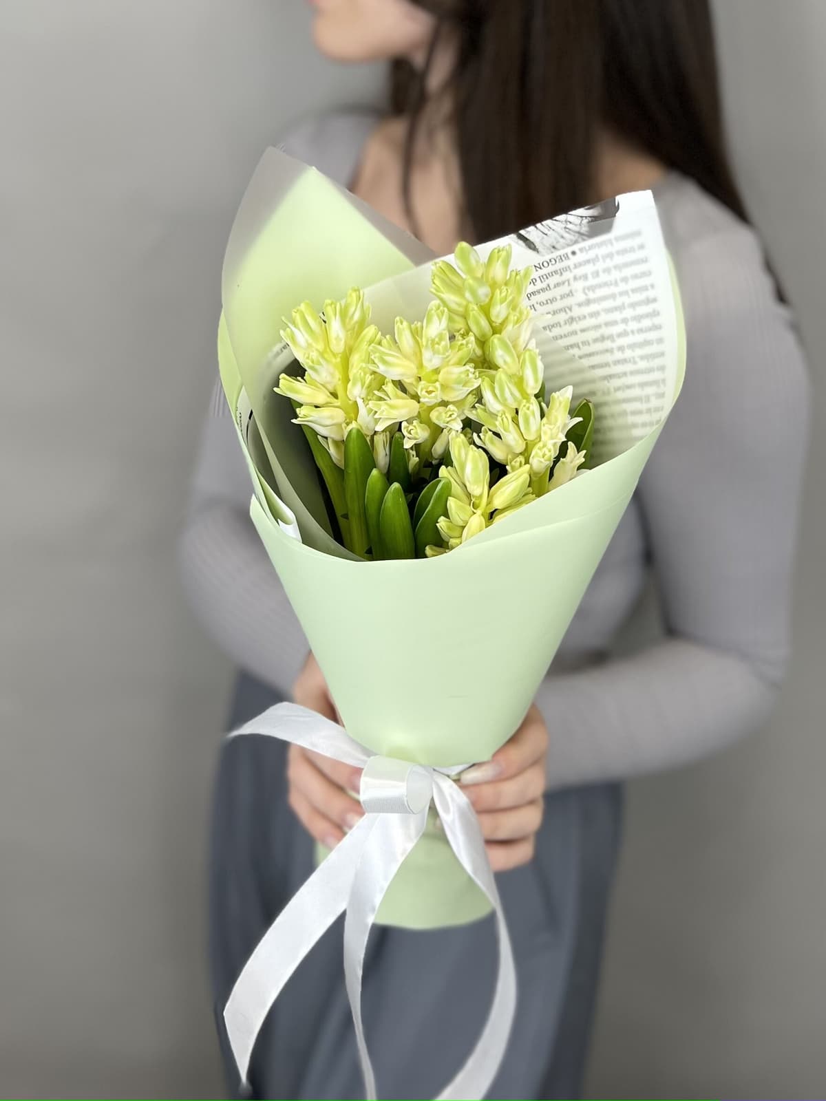 Букет из гиацинтов "Top white" S