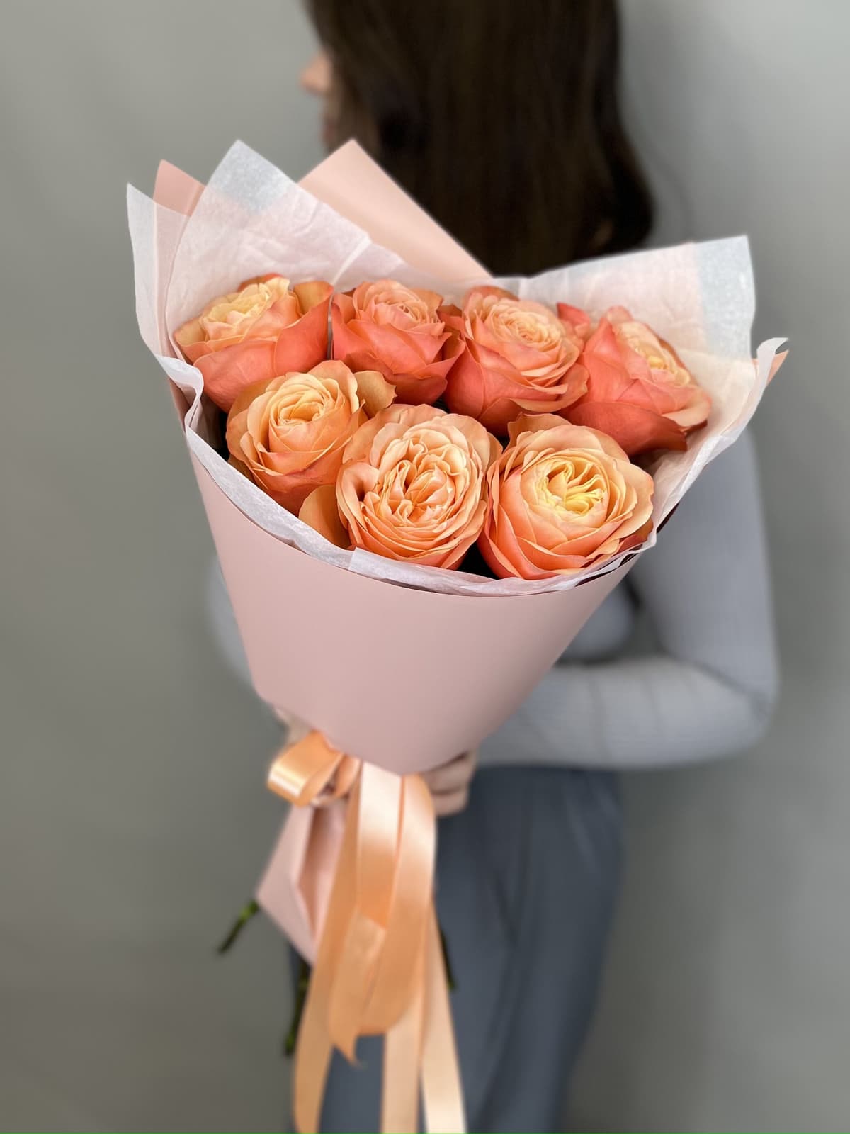 Букет из пионовидных роз "Кахала" (7)