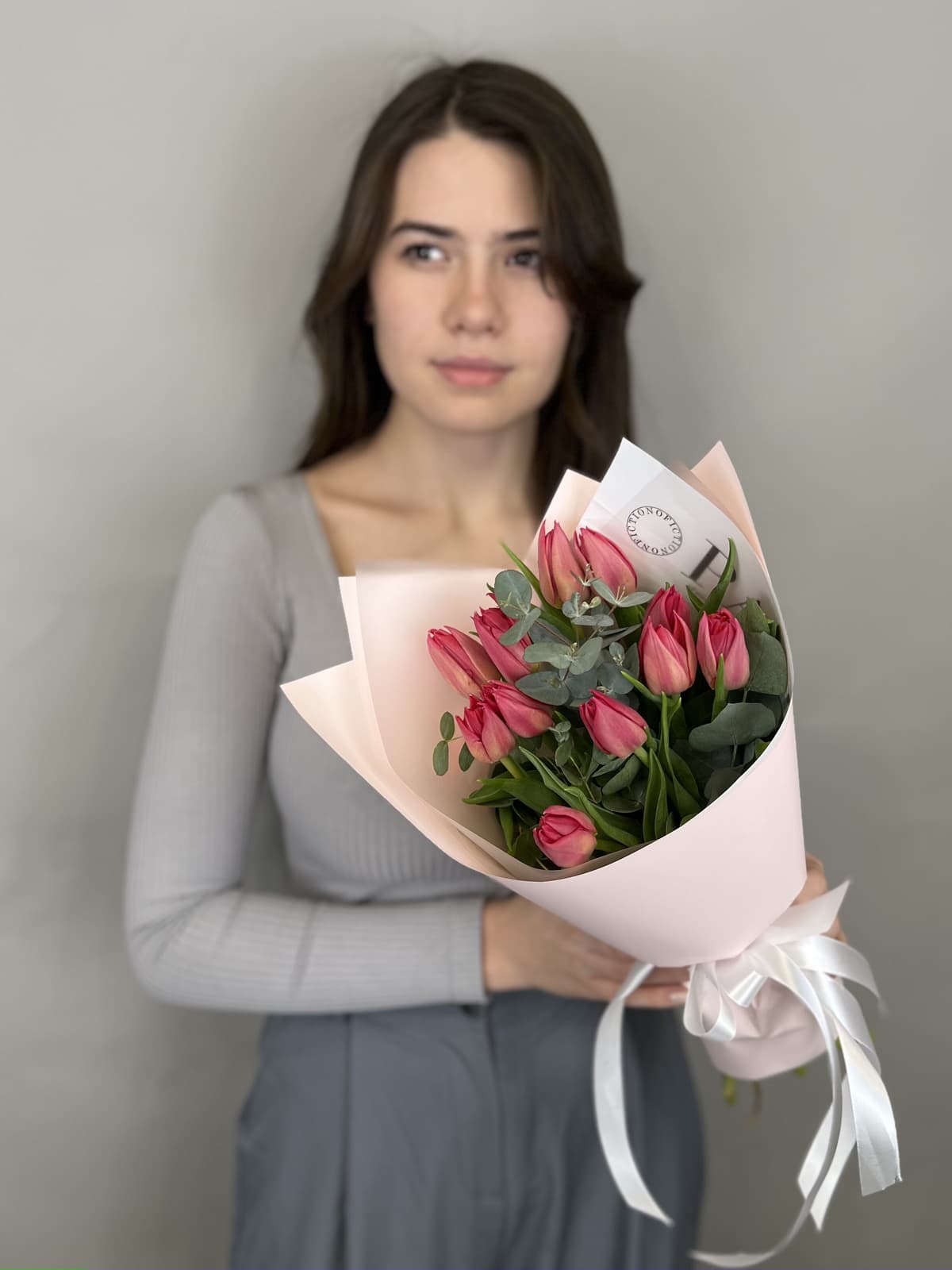 Букет из пионовидных тюльпанов «Распберри» (11)