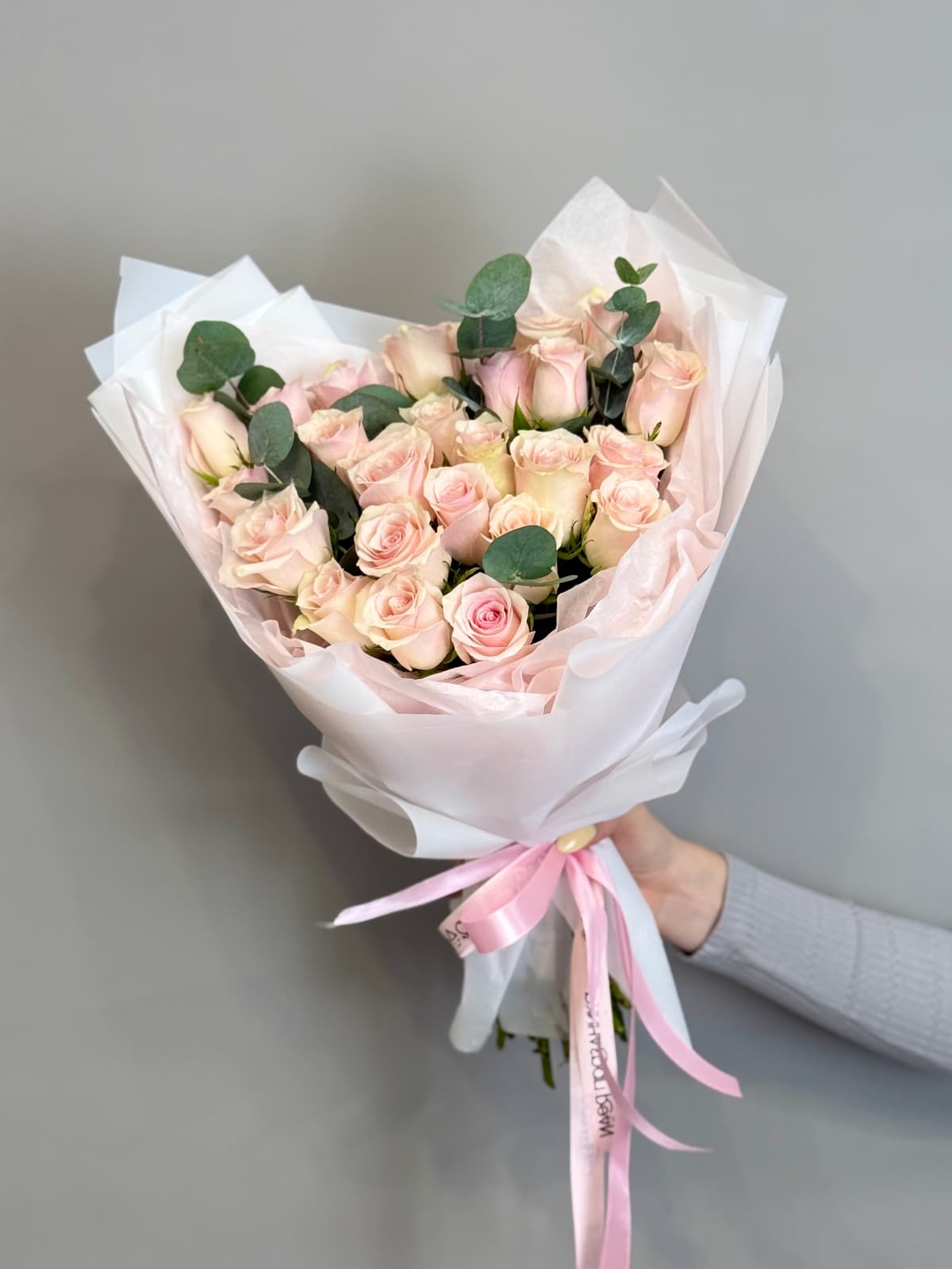 Букет из розовых роз кения "Розовая Афина"(25)