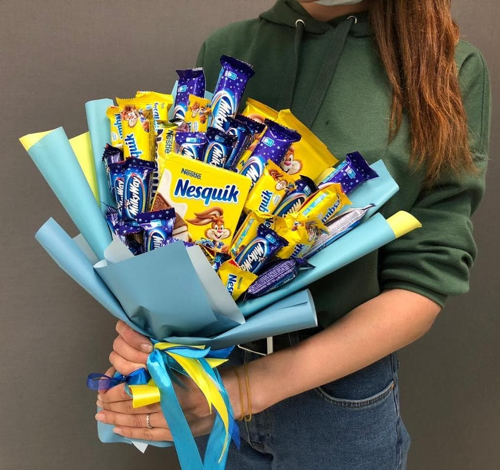 Букет из сладостей «Несквик и Милки вэй»