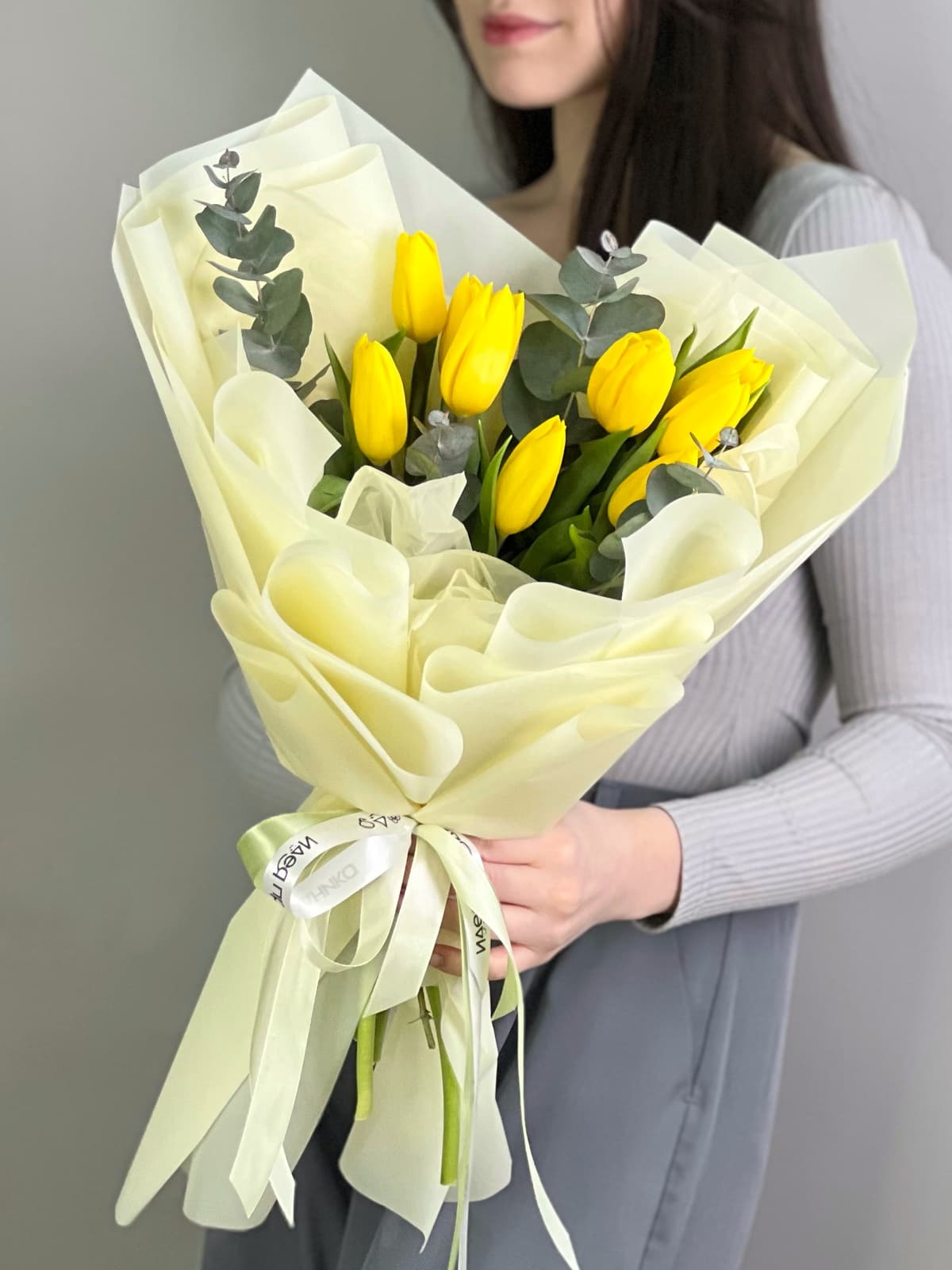 Букет из желтых тюльпанов "Поцелуй весны" (9)