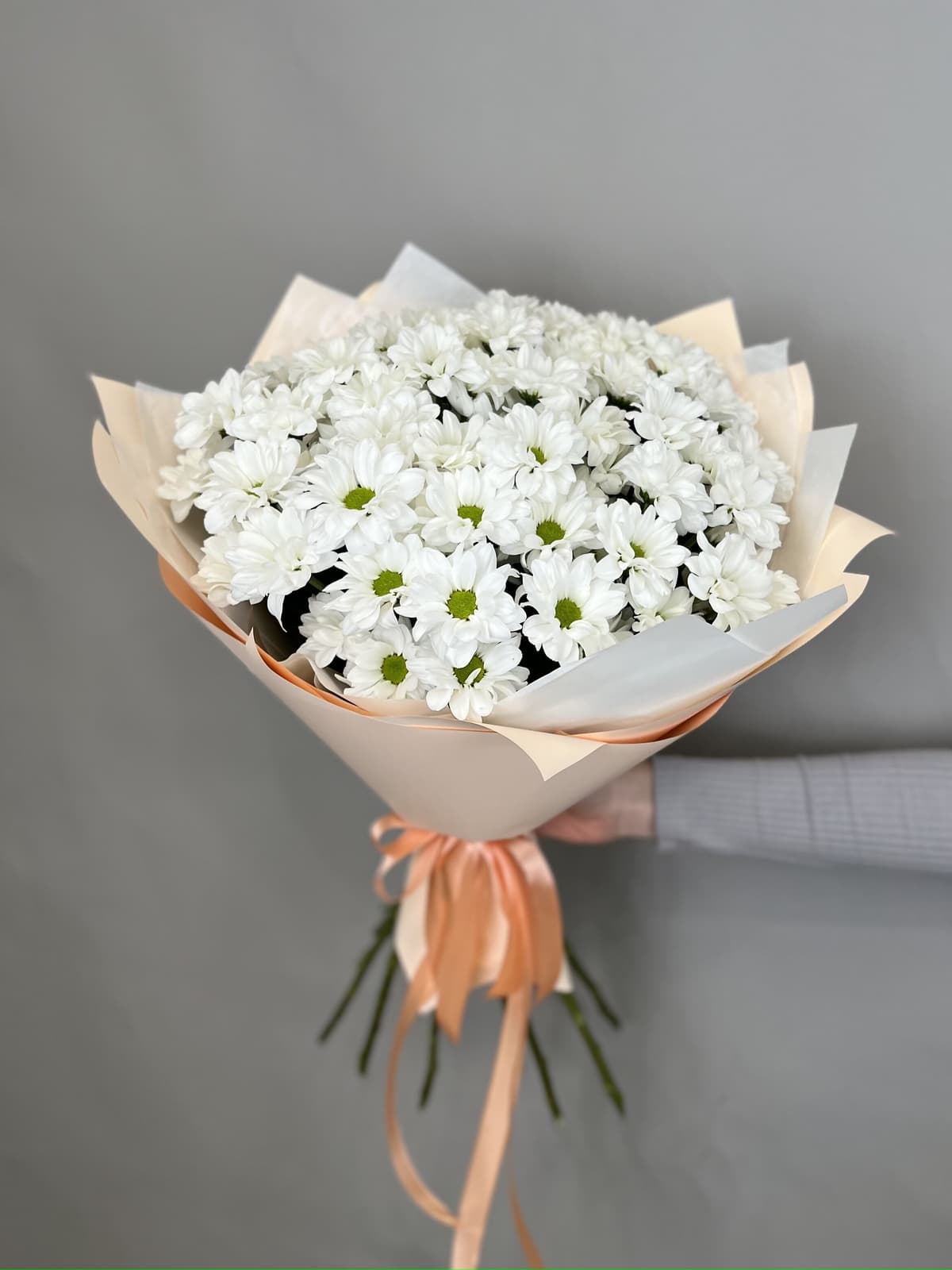 Красивый букет хризантем "Бакарди" M