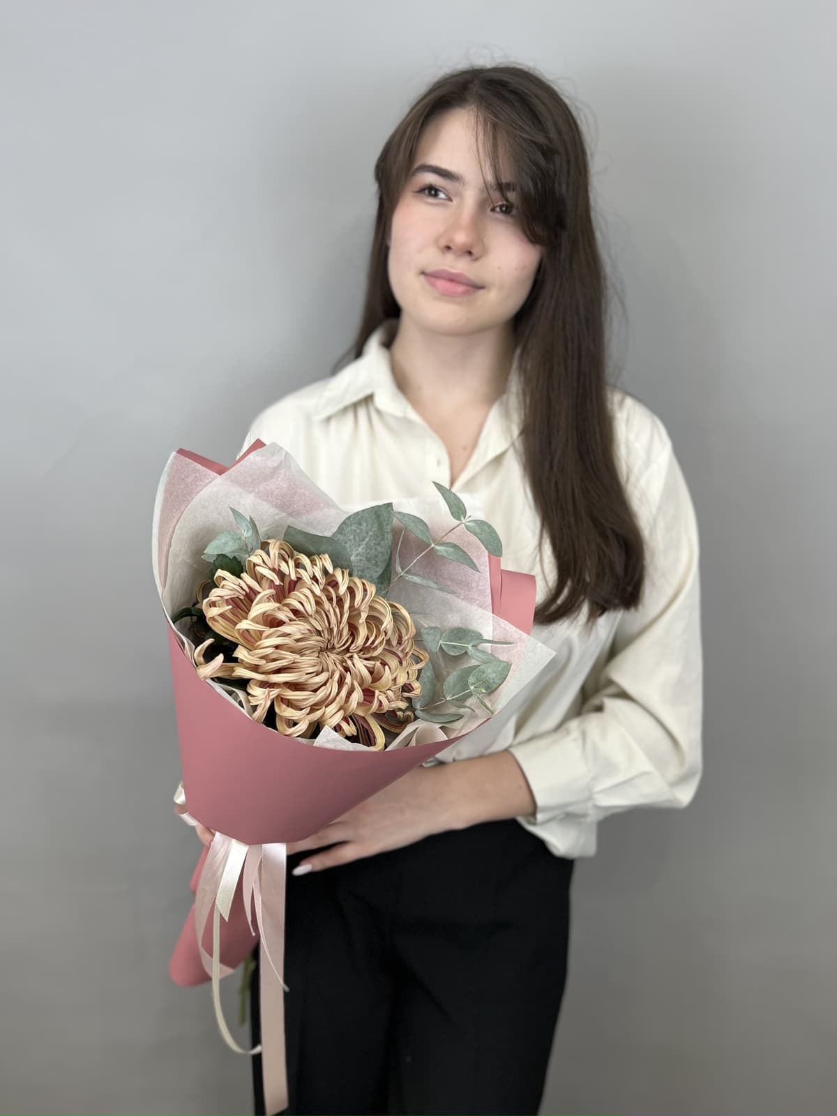 Дизайнерский букет хризантем "Copper" XS