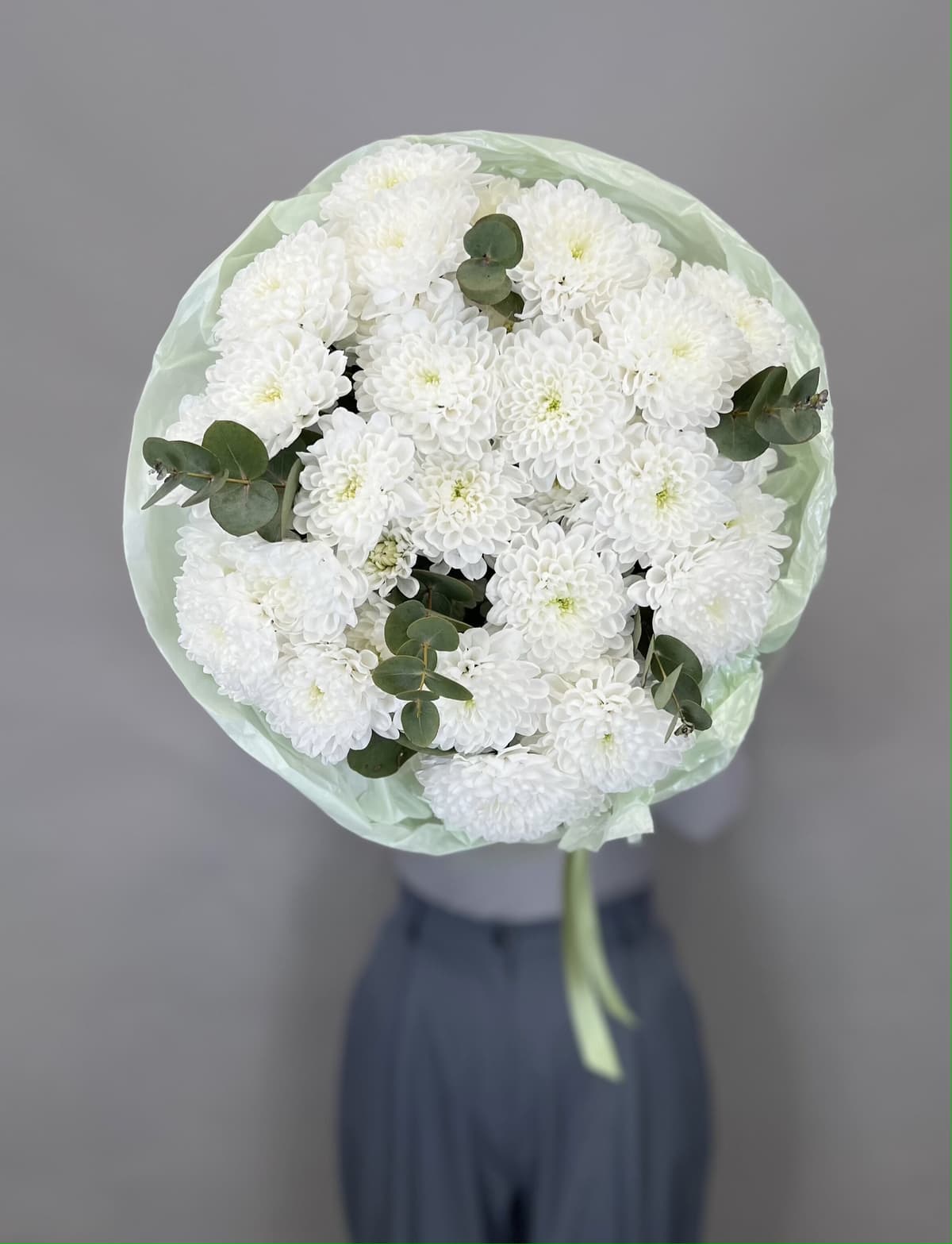 Букет хризантем "Зеленый чай"