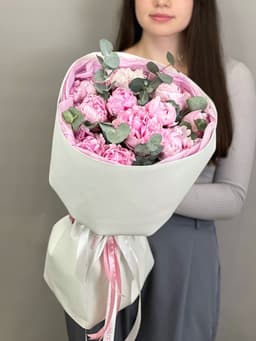Букет пионов "Fluffy pink"