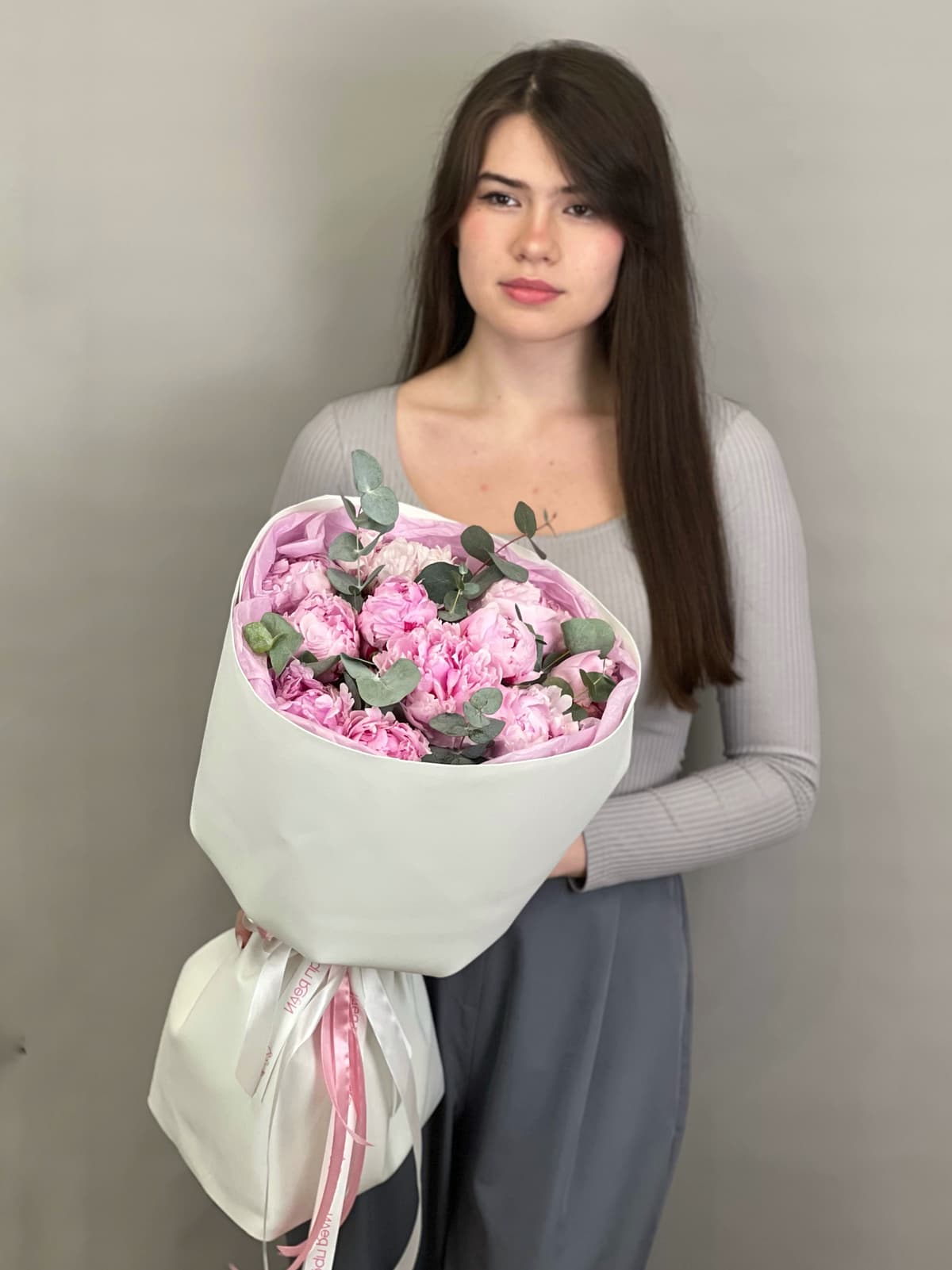 Букет пионов "Пушистый розовый"