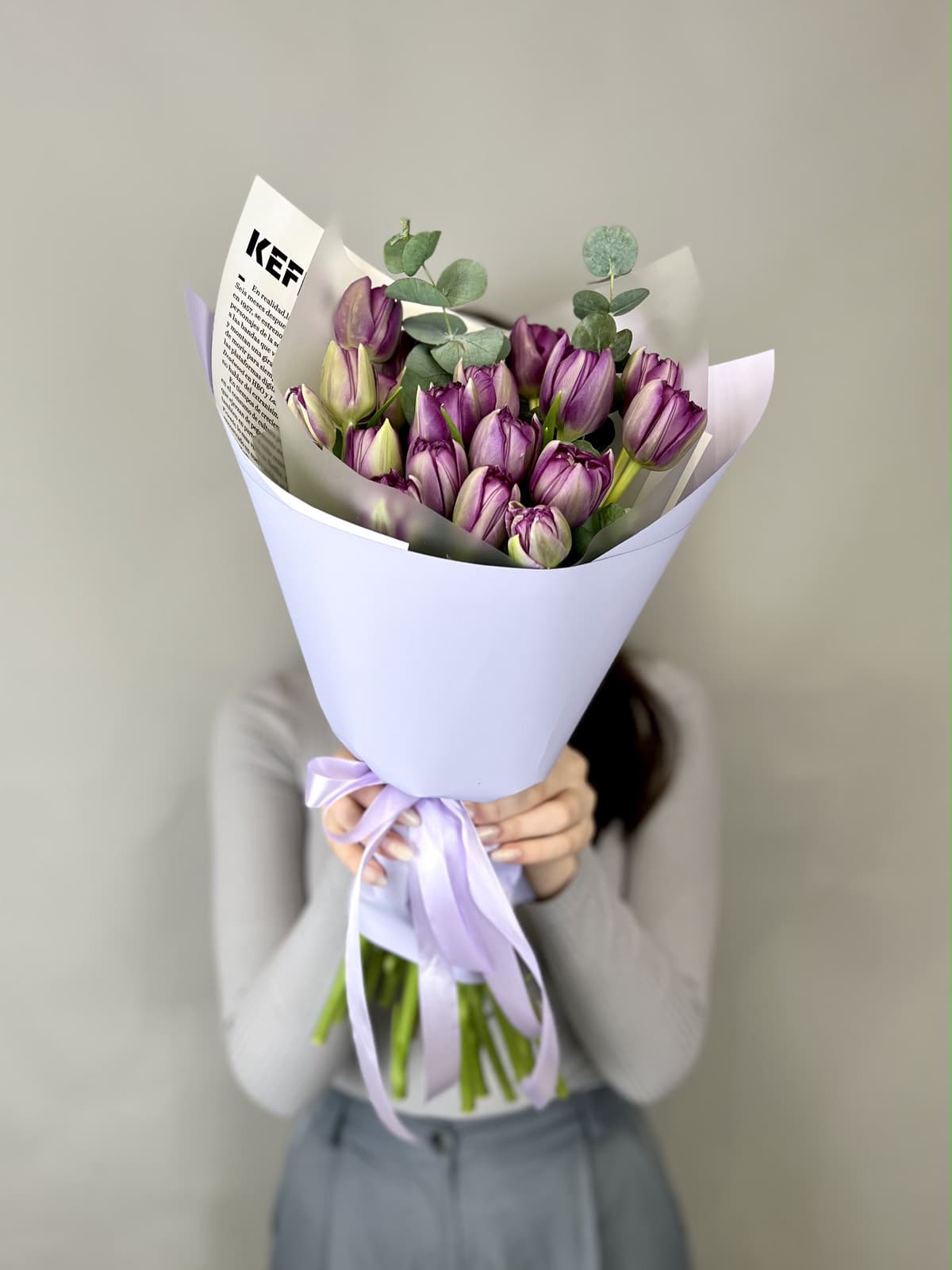 Букет пионовидных тюльпанов "Blue Diamond" M