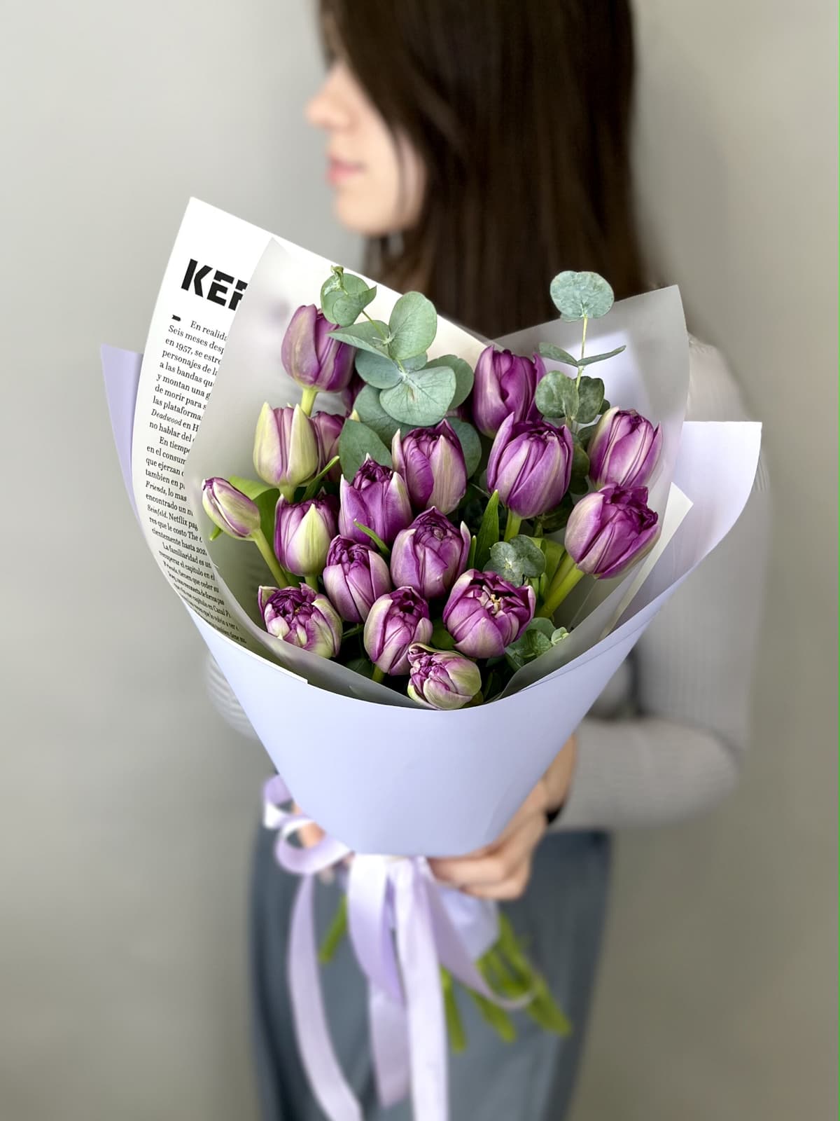 Букет пионовидных тюльпанов "Blue Diamond" M