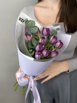 Роскошный букет пионовидных тюльпанов "Blue Diamond" S