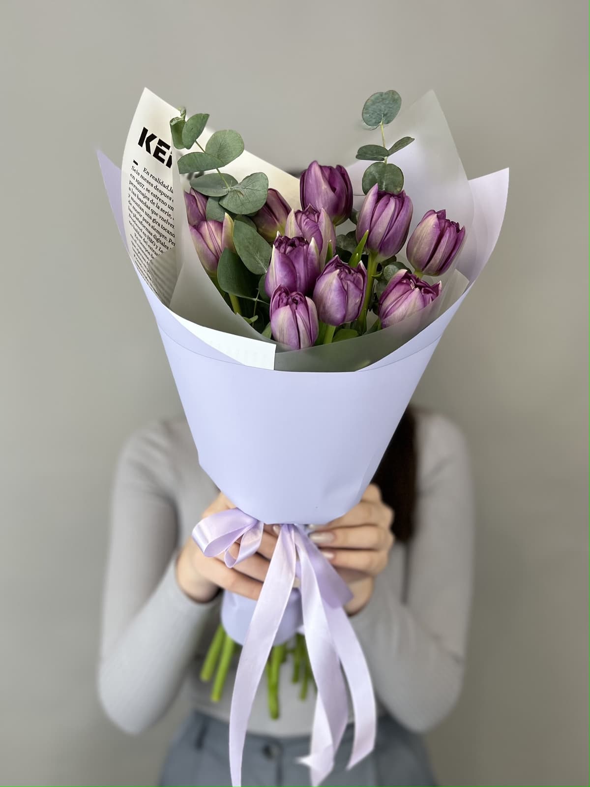 Роскошный букет пионовидных тюльпанов "Blue Diamond" S