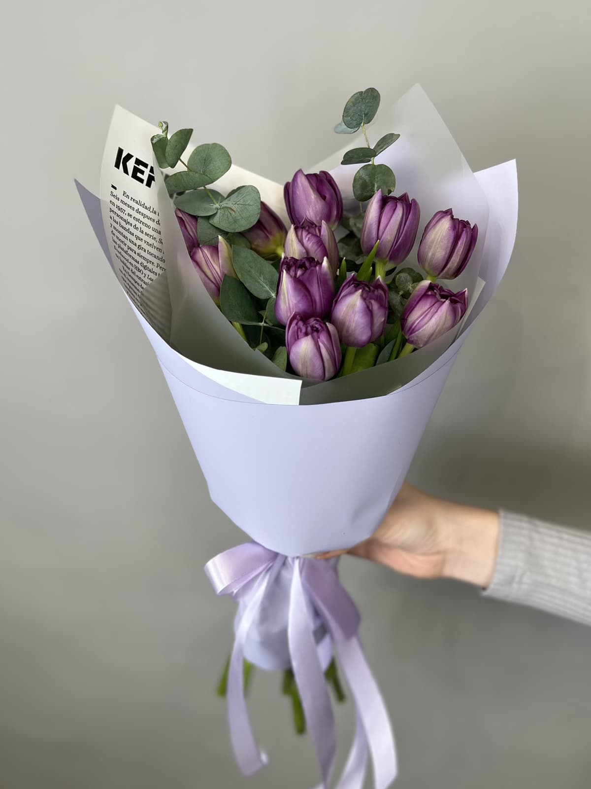 Роскошный букет пионовидных тюльпанов «Блу Даймонд» (11)