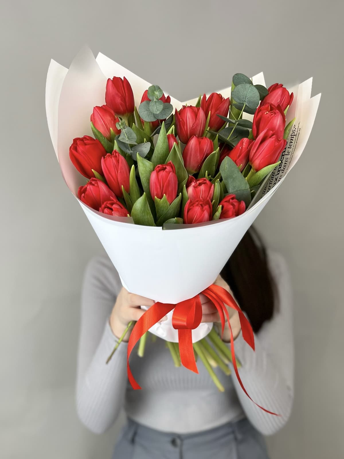 Букет пионовидных тюльпанов "Red Princess" M